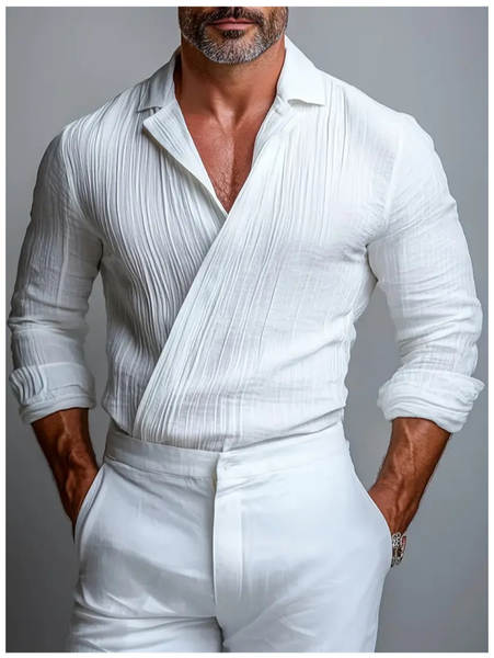 Transfronteiriço do comércio exterior muscular homens V camisa de colar negócios lazer estilo americano longas mãos jovem popular colar camisa masculina