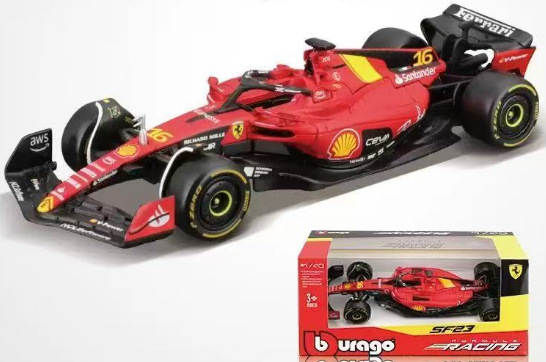 2023 Peugeot 1:43 Ferrari F1 Modelo SF23 Carro de corrida de metal Simulador de brinquedo Modelo Carro de liga Homem