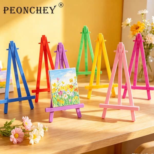 Transfronteiriço mini plástico triângulo estante para crianças pintura de arte da pintura mostra estante colorido pequeno telemóvel estante