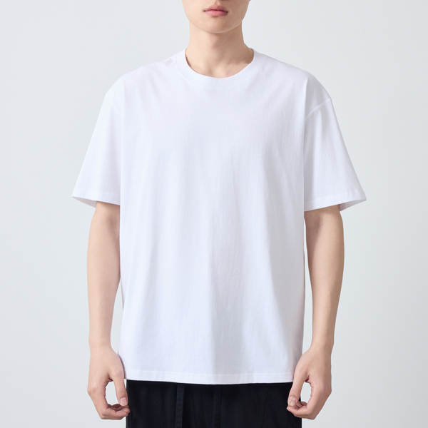 T-shirt masculino de algodão puro de 230 g para homens de verão de 2026 75265.