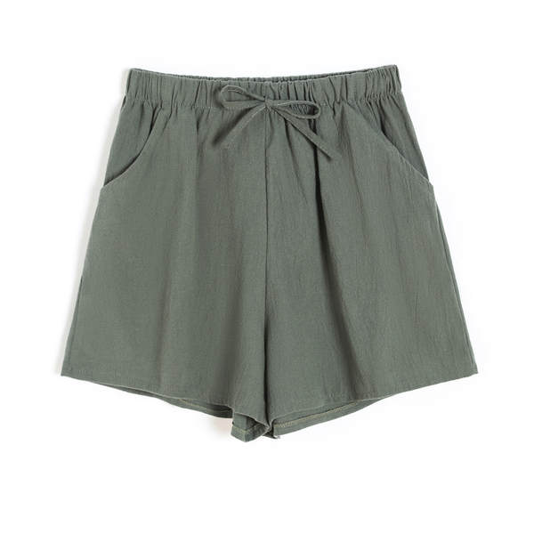 Calça feminina de algodão largo