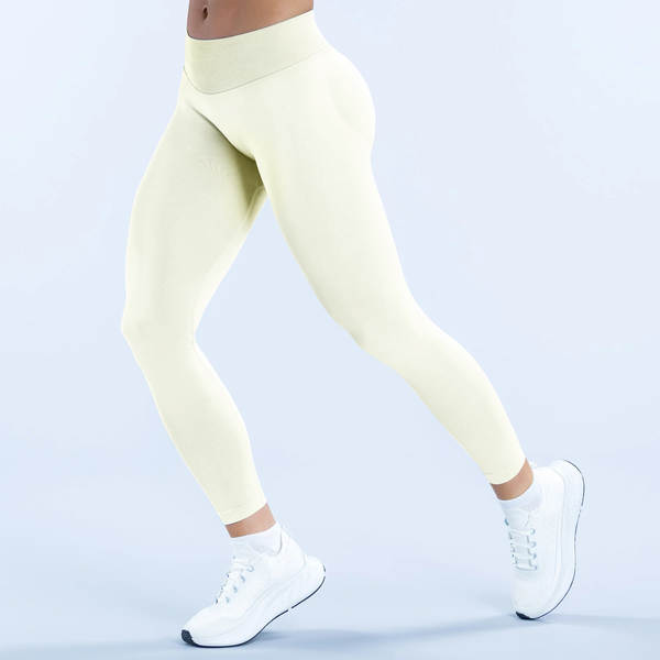 Pantalões de yoga sem costura transfronteiriços da Amazônia de três faixas da cintura Pantalões de yoga longos da cintura alta
