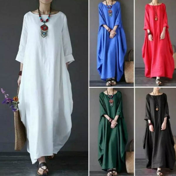 Vestido feminino simples com bainha ondulada