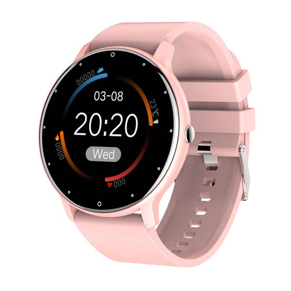 ZL02D pulseira inteligente de tela redonda IP67 pulseira de esporte previsão do tempo mensagens de pressão arterial da frequência cardíaca relógio de alerta