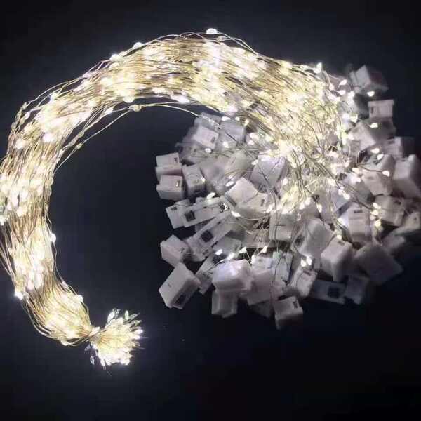 LED corda de cobre lâmpada pequena caixa branca de três camadas de regulação de corda de luz atmosfera de decoração de corda de luz com corda de luz flash corda de luz pequena