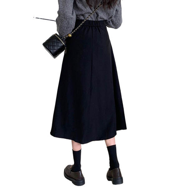 Vestido Preto Longo de Lã