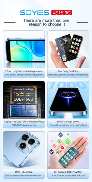 SOYES SOYES XS15 Transfronteiriço Single Mini Android Smartphone Suporte 3G Dupla Rede Aplicativo Google