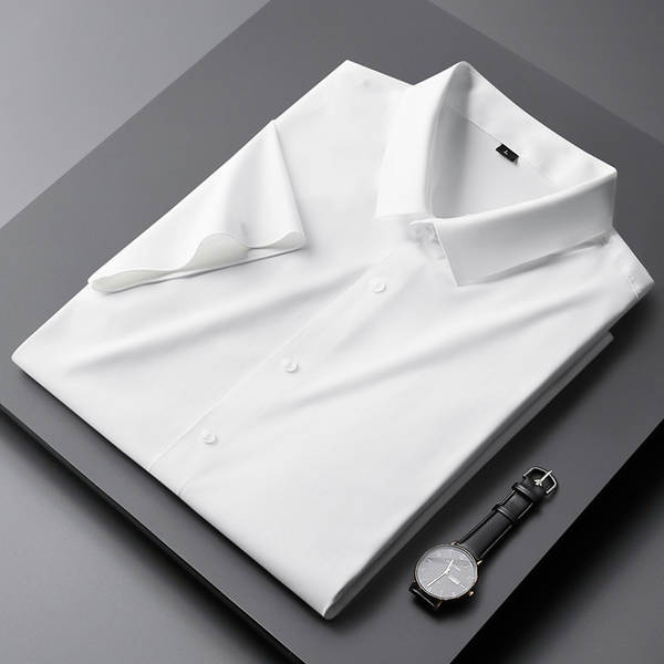 T-shirt masculino de couro curto para o trabalho de verão de 2023 T-shirt branco para o trabalho de verão