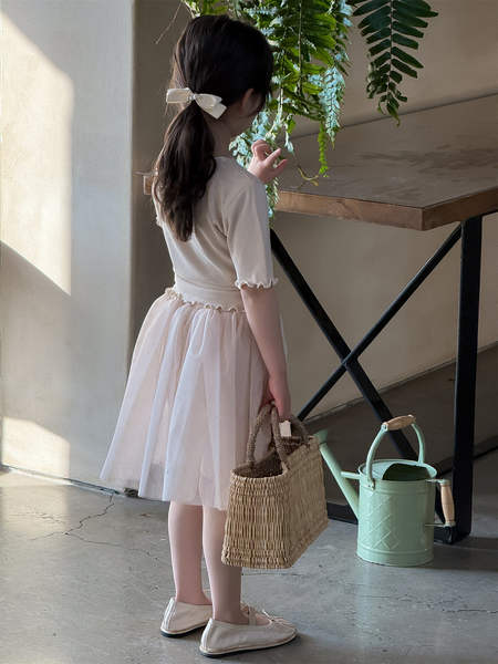 Mulheres Miu estilo princesa amarrar mangas curtas T-shirt camisa de verão coreano vestido de ar puro amarrar mangas curtas