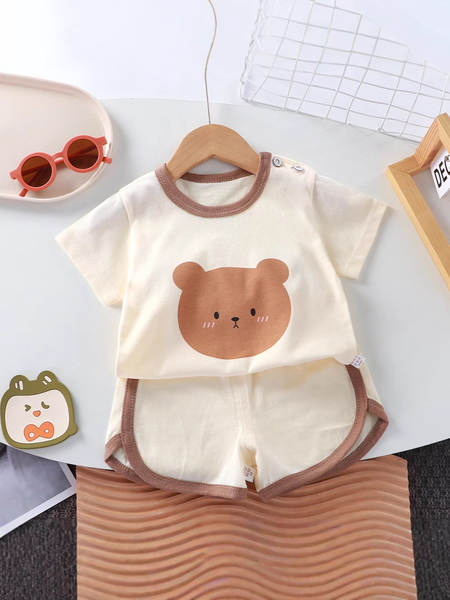 Conjunto de verão infantil de algodão