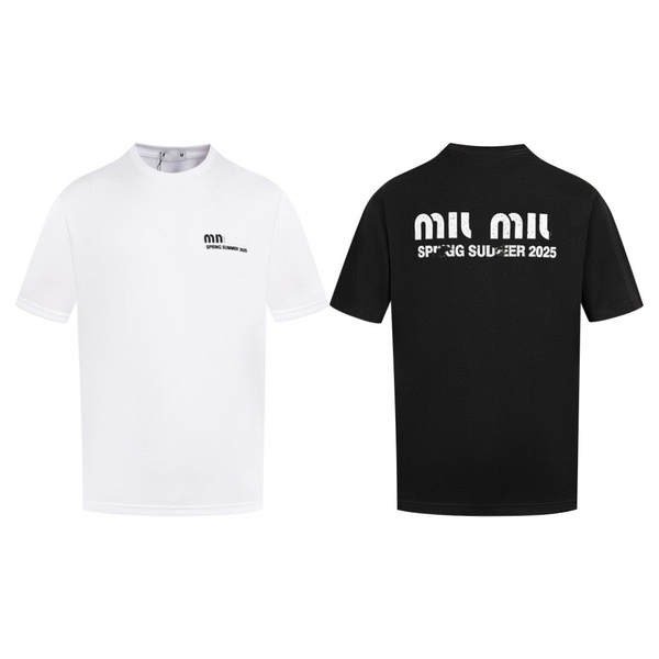 Versão correta do novo modelo de verão MIU Mouse Rede vermelha de letras impressas de cor-de-rosa cor-de-rosa homens e mulheres T-shirt de mangas curtas