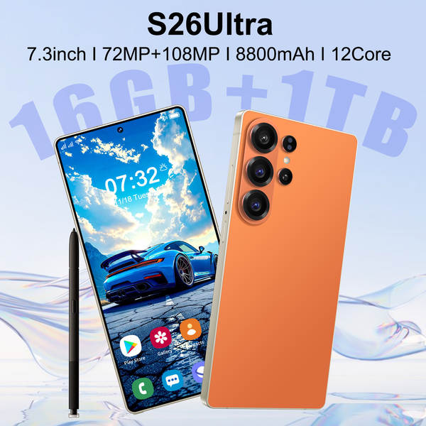 Novo celular inteligente transfronteiriço S26 Ultra com caneta integrada com suporte total à Internet para distribuição por atacado