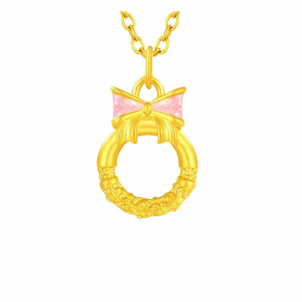 Colar de Ouro 999 com Pendente de Flor