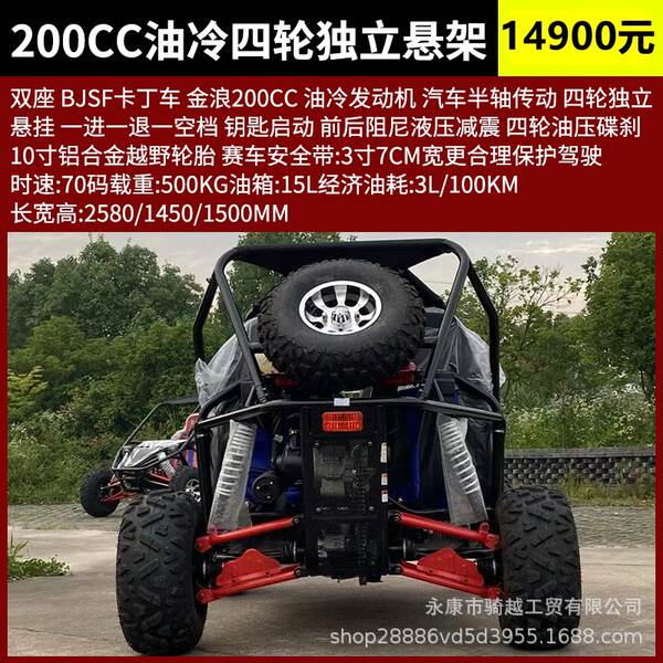 UTV Carton quatro rodas motocicleta off-road 125cc-230cc todo-terreno carro de praia adulto duplo assento elétrico