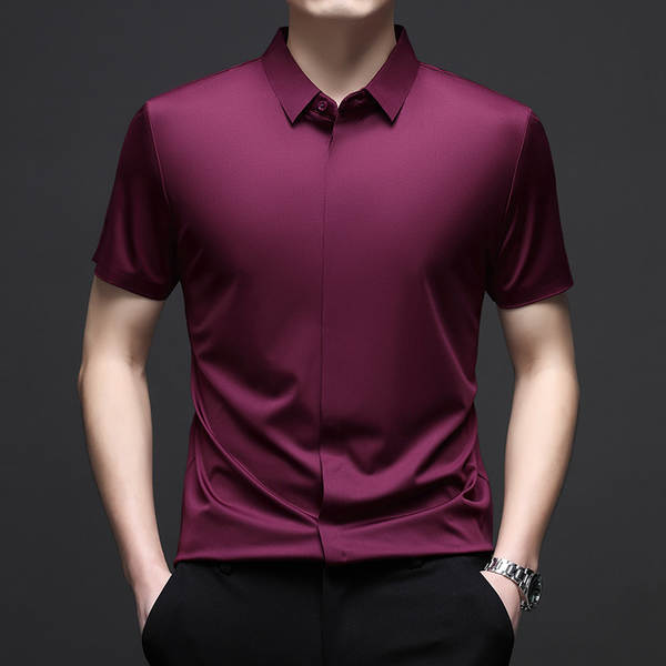 T-Shirt de pulseira curta de Sandy masculino de verão de 2025 livre de calor resiliência de negócios de lazer puro camisa de gelo masculino