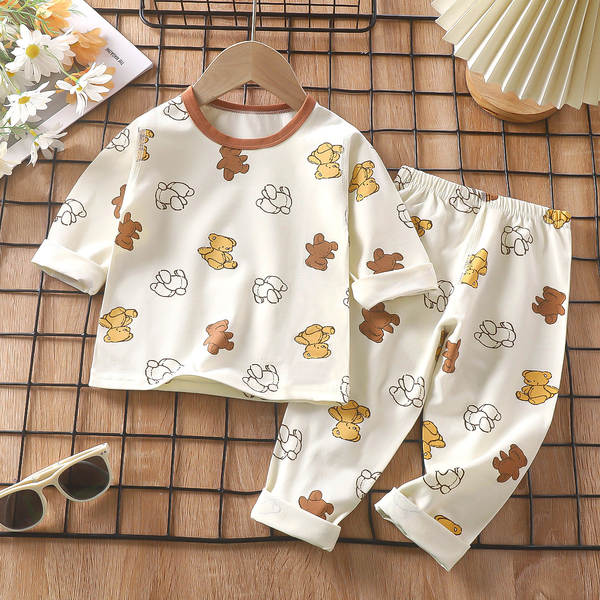 Conjunto de pijama para crianças de primavera