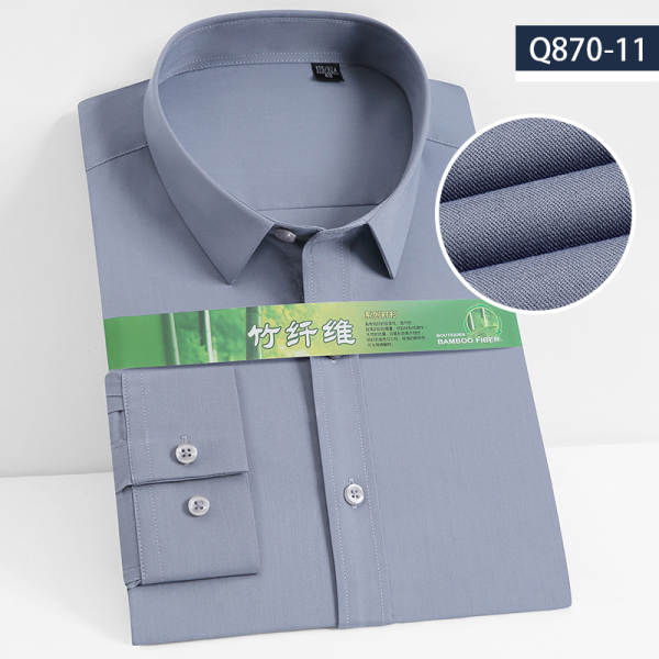 Camisa de bambu masculina longa manga