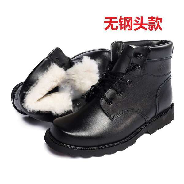 Bota de inverno de lã preta para homem