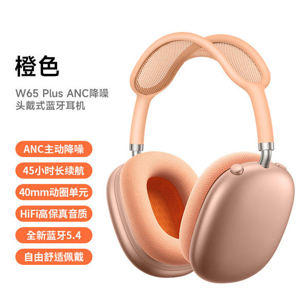 W65 Transfronteiriço Airpods Max Ativo de Redução de Ruído Head-Own Wireless Bluetooth Motion Foldable Headset