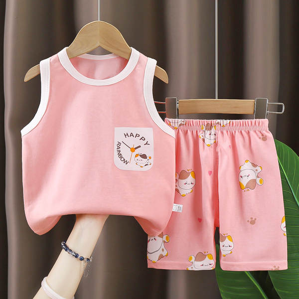 Vestido de verão infantil de algodão