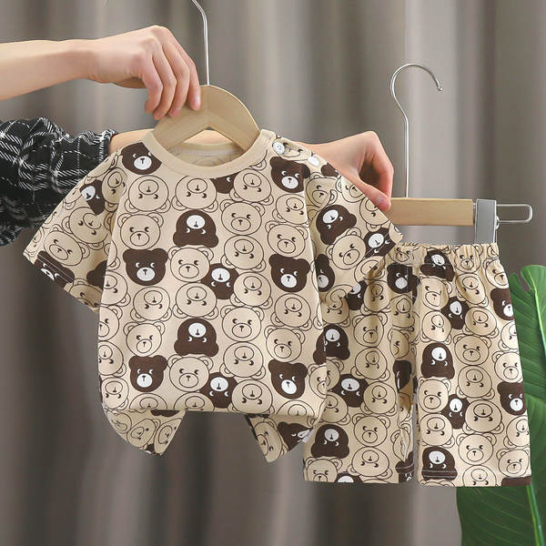 Conjunto de verão infantil de algodão