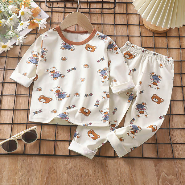Conjunto de pijama para crianças de primavera