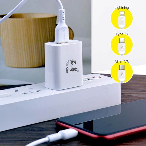 Certificado 3c 5v2a Kit de carregador para Apple Huawei Android USB Carregador de cabelo para celulares