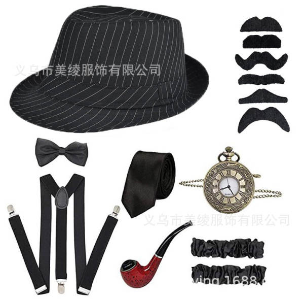 Conjunto de Chapéu e Acessórios para Homem