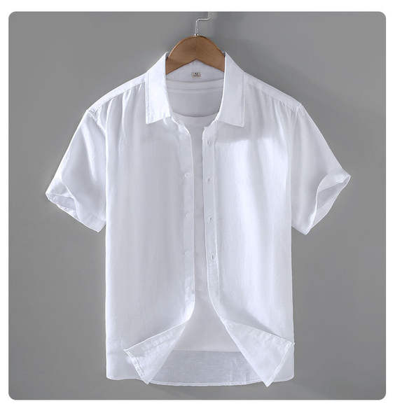 T-shirts masculinos de manga de cor pura com mangas curtas de verão baseado em roupas de manga fina e fina de estilo chinês