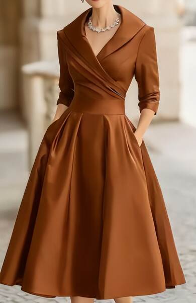 Vestido Longo Formal de Manga Comprida