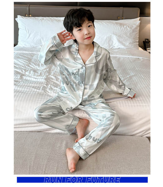 Roupa de cama para meninos Primavera-Verão 2026 Nova roupa de ar condicionado para meninos com mangas compridas em casa