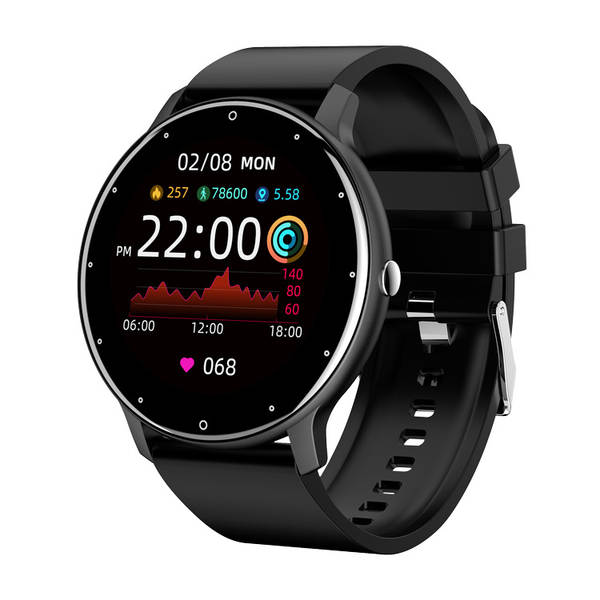 ZL02D pulseira inteligente de tela redonda IP67 pulseira de esporte previsão do tempo mensagens de pressão arterial da frequência cardíaca relógio de alerta