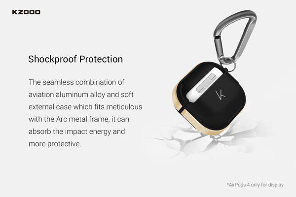 KZDOO para AirPods Pro2Pods4 Apple Bluetooth Headset Cave de proteção de metal Crashguard