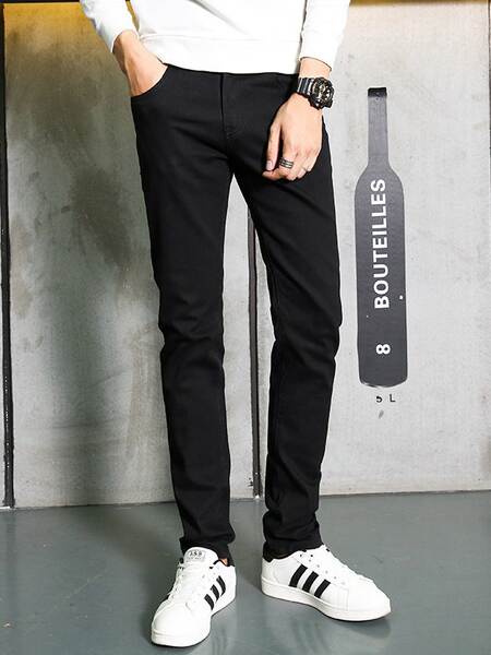 Calça Jeans Preta Masculina Elástica