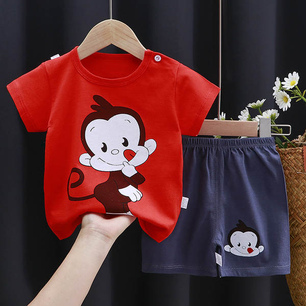 Conjunto de verão infantil de algodão