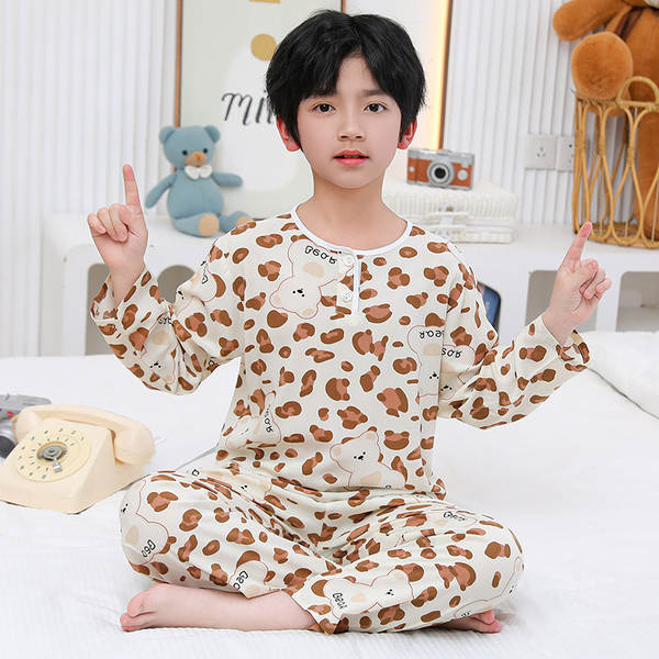 Conjunto de pijama infantil de algodão para verão