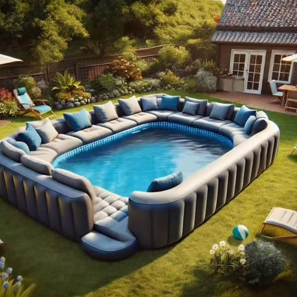 Sofá Flutuante para Piscina com Tenda