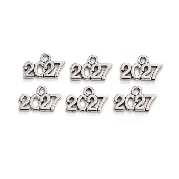 Fabricante de vendas diretas de acessórios de jóias DIY Número Suspensão 2025 2026 2027 9x14mm
