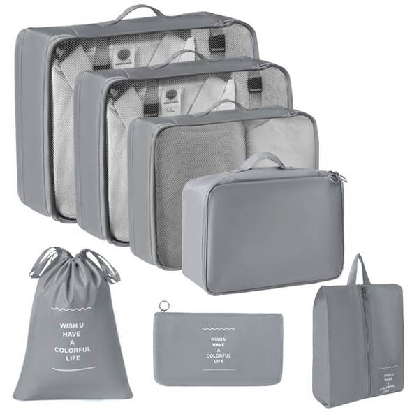 Conjunto de 7 Bolsas de Organização para Viagem