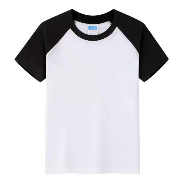 Venda direta de fábrica para meninos e meninas doces da mesma cor de algodão puro 180 gramas Camiseta de Criança personalizada de pulseira curta logo de impressão