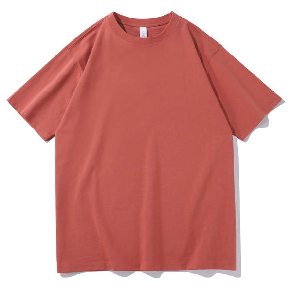 T-shirt de algodão puro para homens de peso pesado de 230 g de pulso diário para homens de pulso curto