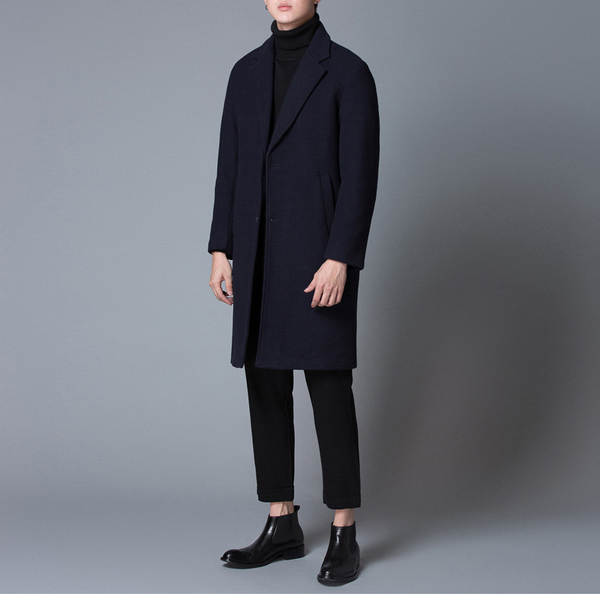 Vestido de inverno com casaco masculino e casaco masculino com casaco masculino.