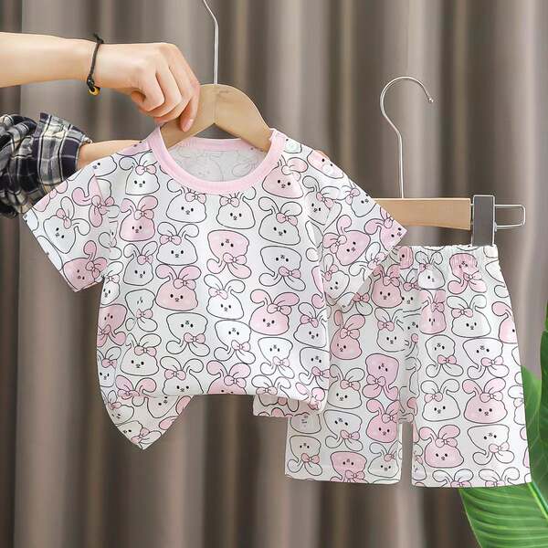 Conjunto de verão infantil de algodão