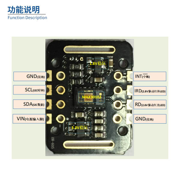 MAX30102EFD+T MAX30102 Chip Módulo de sensor de oxigênio de frequência cardíaca