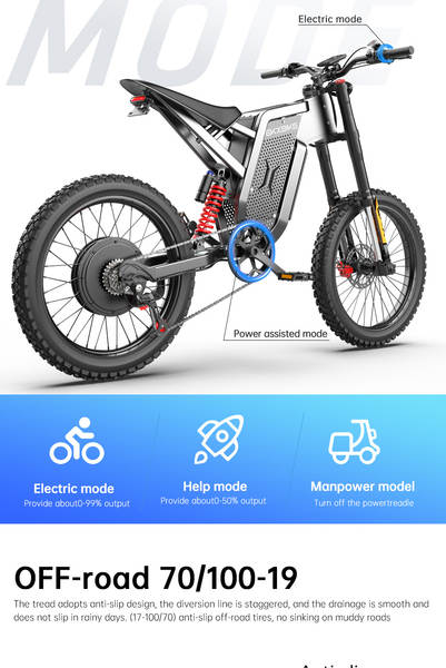 3000W/60V/30AH/85KM/H Baterias para bicicletas de montanha elétricas