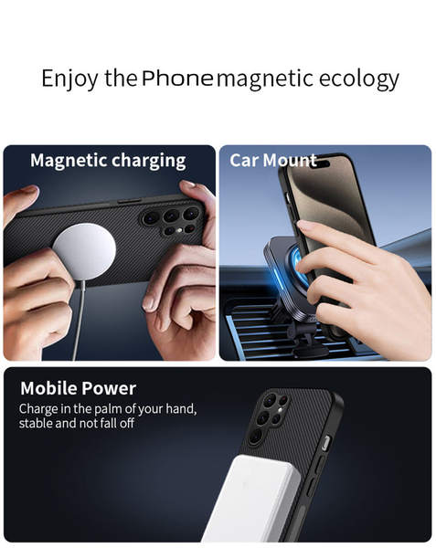 Aplicável a Samsung S26 telemóvel novo cartucho de fibra de carbono Samsung S26FE telemóvel de aspiração magnética A90