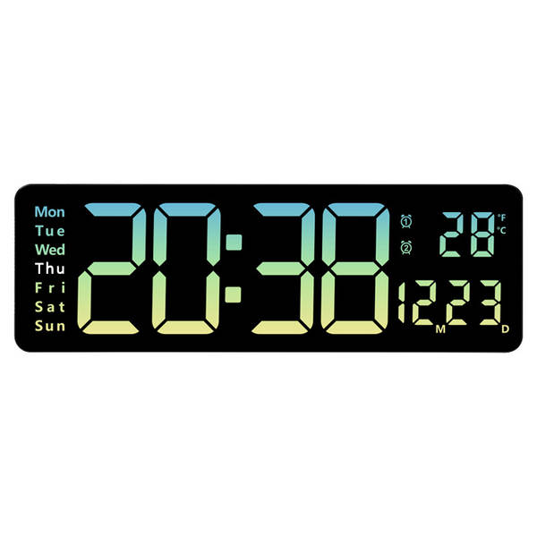 16 polegadas de grande tela função de exibição de relógio digital nórdico relógio simples sala de estar pendurar relógio led parede pendurar relógio 6626
