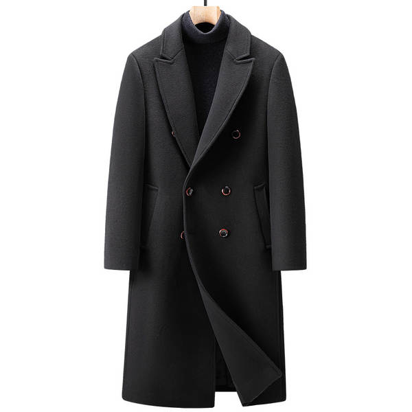 Casaco de lã masculino longo