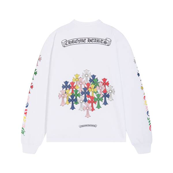 Camiseta de algodão transfronteiriço Chrome Heart Crown Camiseta de algodão transfronteiriço para homens e mulheres