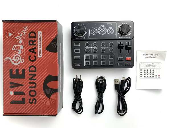 Cartão de som inglês F998 microfone V8S transfronteiriço placa de gravação de computador de transmissão ao vivo equipamento de podcast completo